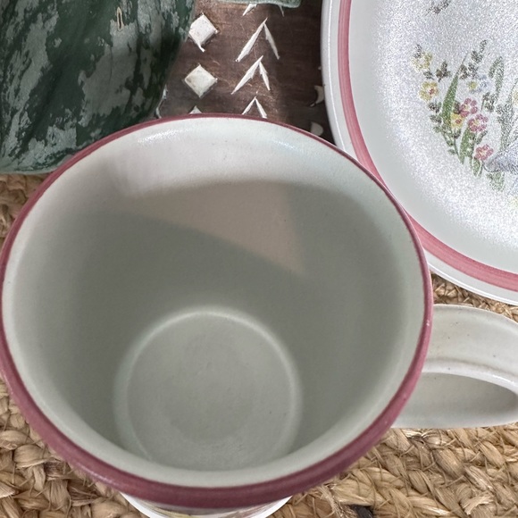 Vintage Denby England Dream Weaver Child's Stoneware Plate & Mug Girl Mushrooms - Picture 6 of 9